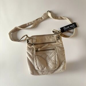 Bueno Collection Crossbody Handbag Beige Soft Faux Leather New with Tags
